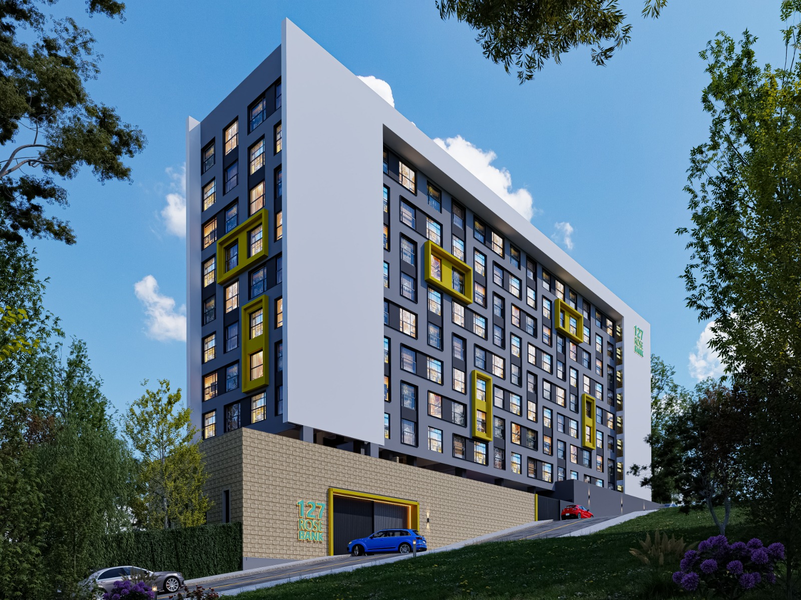 127 RoseBank architectural render street perspective
