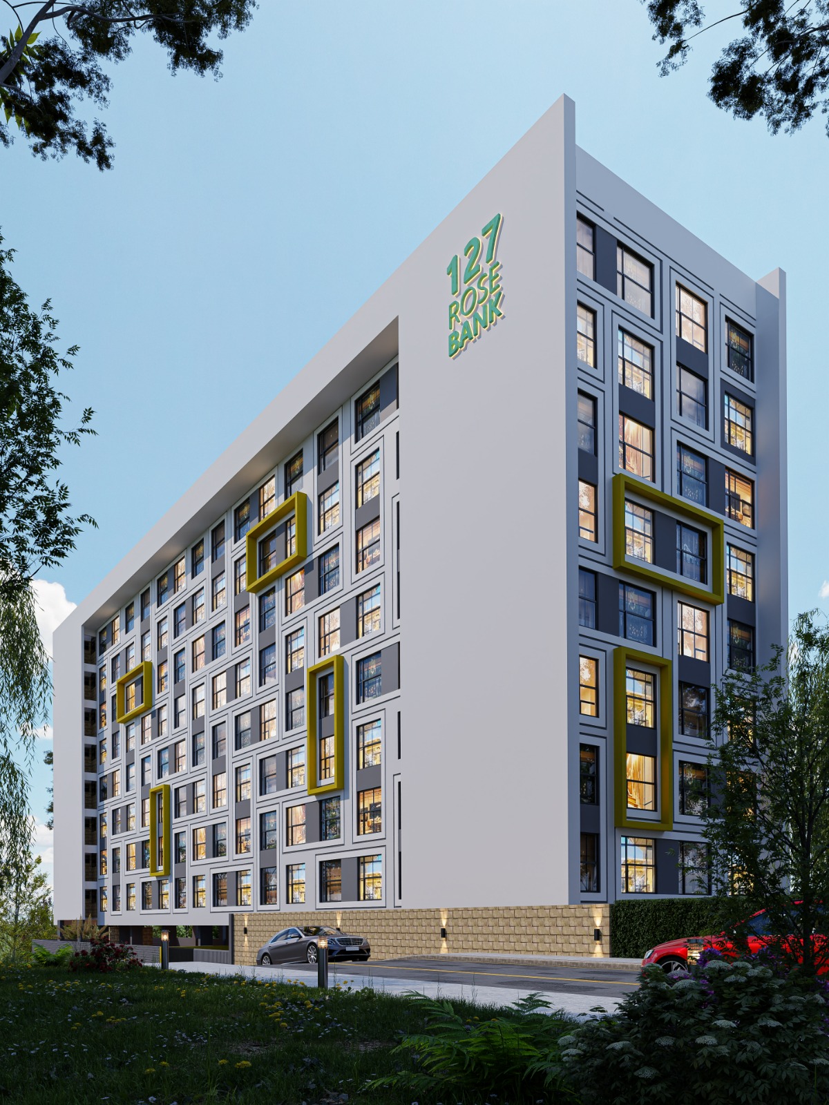 127 RoseBank aerial overview render