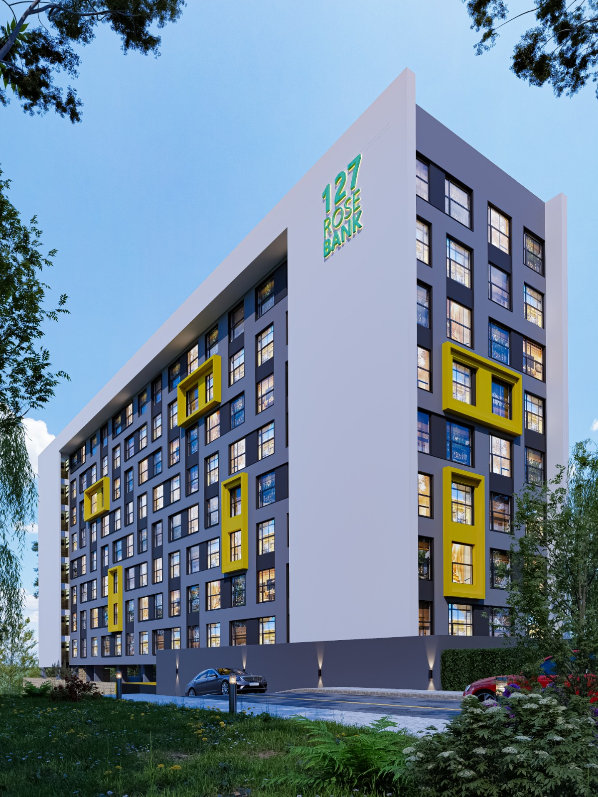 127 RoseBank entrance detail render